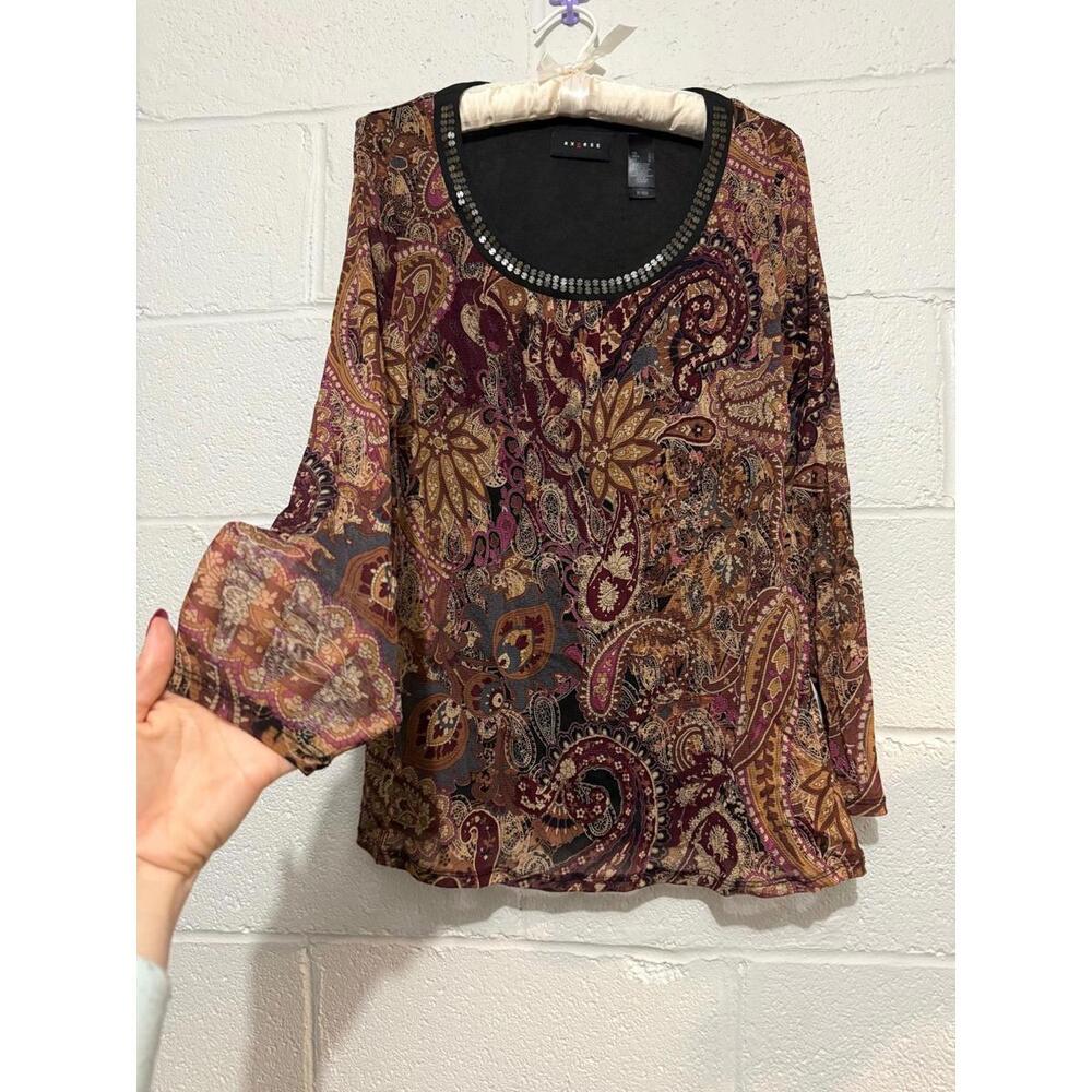 Axcess micromesh long sleeve blouse